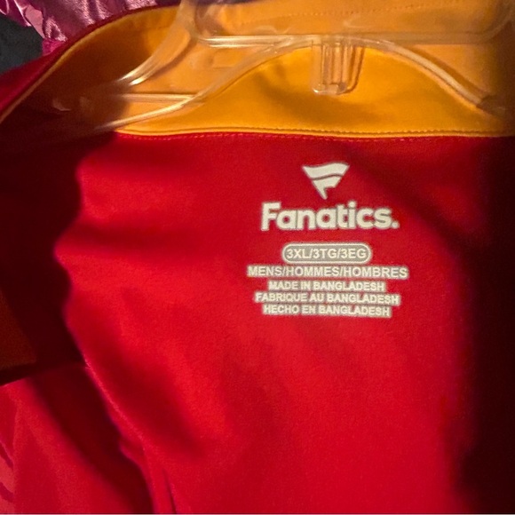 Men Kansas City Chiefs Fanatics Ringer Quarter-Zip Red Jacket Pullover … - Picture 4 of 4